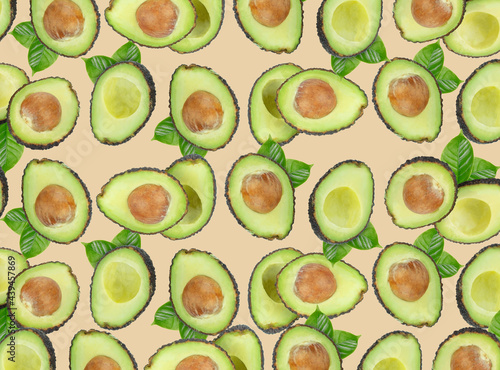 Avocado top vview  isolated on background photo