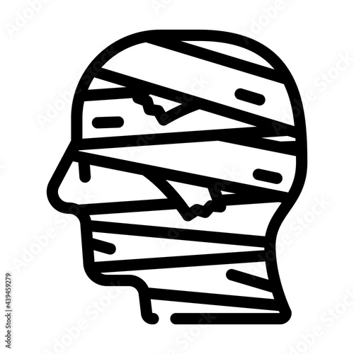 mummy fear line icon vector. mummy fear sign. isolated contour symbol black illustration