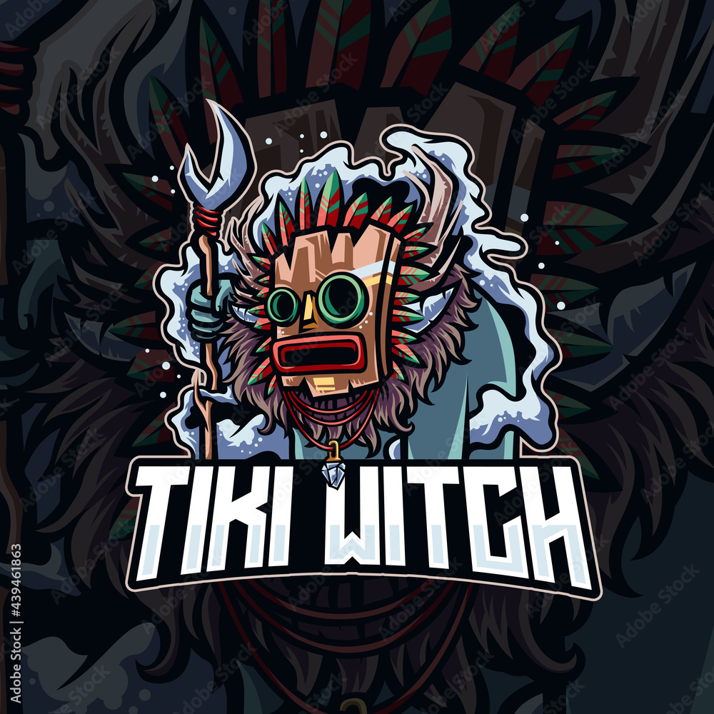 Tiki Mask Mascot Logo