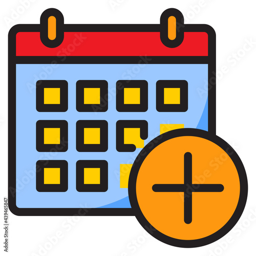 calendar color line style icon