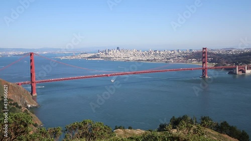 Traffic on and under Golden Gate Bridge, San Francisco, California