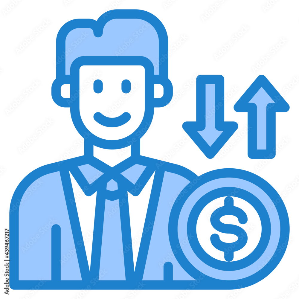 Fototapeta premium currency blue style icon