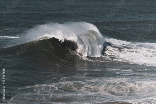 Nazare tow in big wave surfing photo