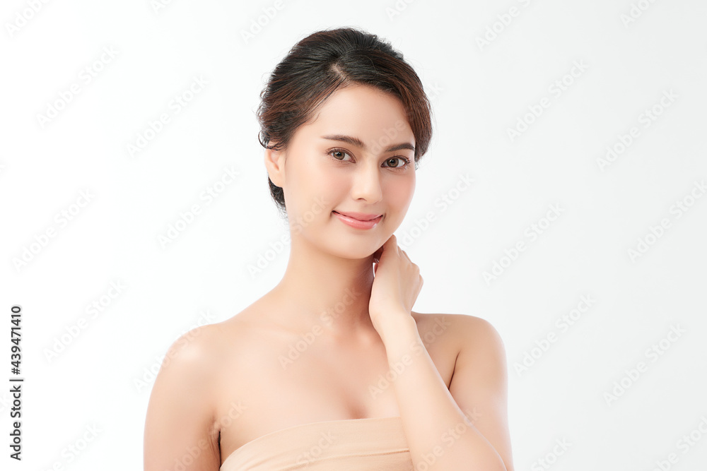 Beautiful young asian woman with clean fresh skin on white background, Face care, Facial treatment, Cosmetology, beauty and spa, Asian women portrait. Beautiful young asian woman with clean fresh skin on white background, Face care, Facial treatment, Cosmetology, beauty and spa, Asian women portrait.