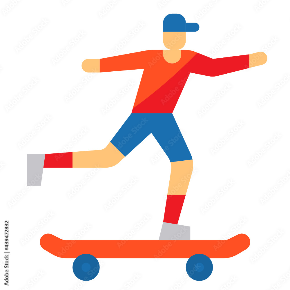 Skater flat icon