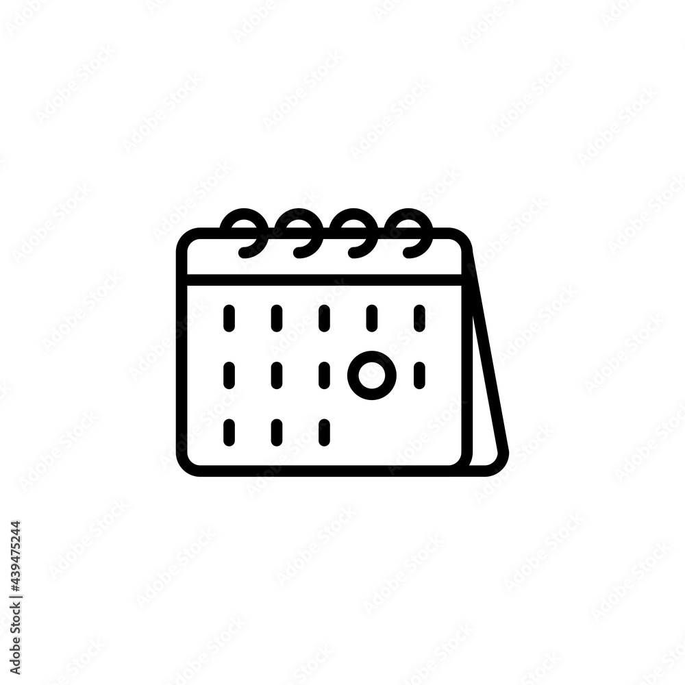 Calendar flat vector icon. Calendar line vector icon on white background. Flat line vector illustration Calendar flat vector icon. Calendar line vector icon on white background. Flat line vector illustration