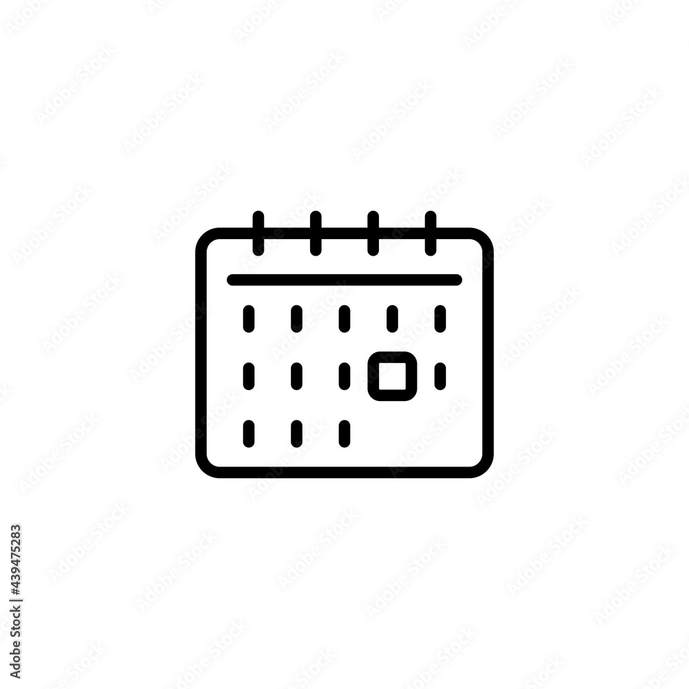 Calendar flat vector icon. Calendar line vector icon on white background. Flat line vector illustration Calendar flat vector icon. Calendar line vector icon on white background. Flat line vector illustration