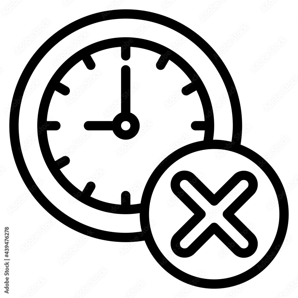 time outline style icon