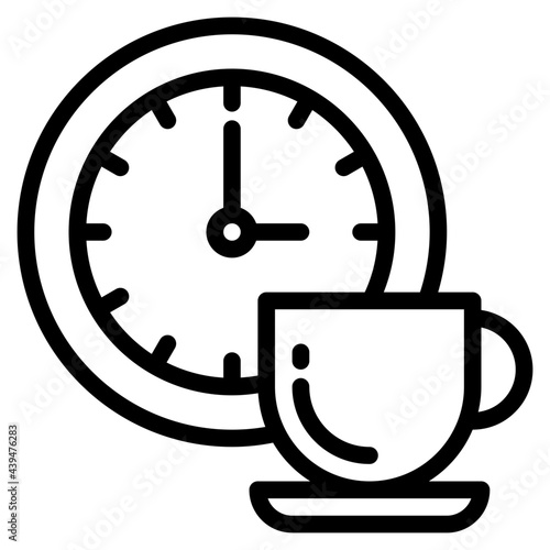 time outline style icon