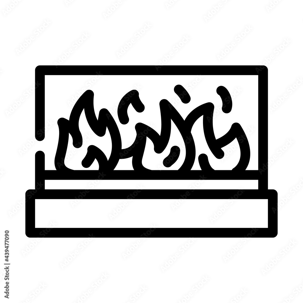 alcohol design fireplace line icon vector. alcohol design fireplace sign. isolated contour symbol black illustration