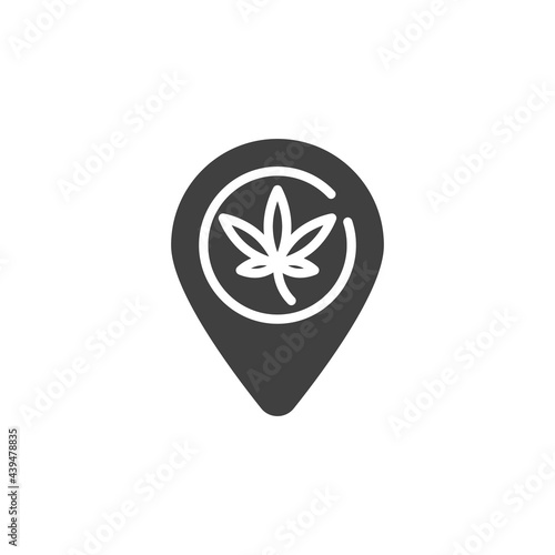 Cannabis shop location vector icon