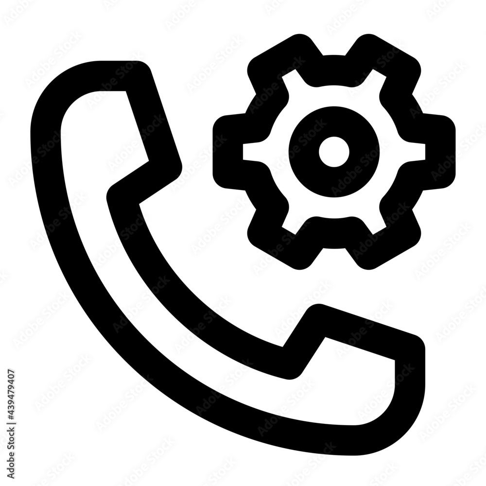 Call Configuration Line Icon Vector Call Configuration Line Icon Vector