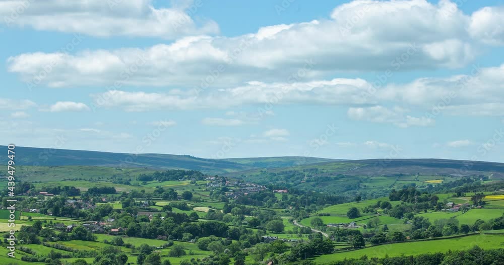 Time Lapse view towards Castleton, North York Moors National Park, Yorkshire, clouds in the summer sun Time Lapse view towards Castleton, North York Moors National Park, Yorkshire, clouds in the summer sun