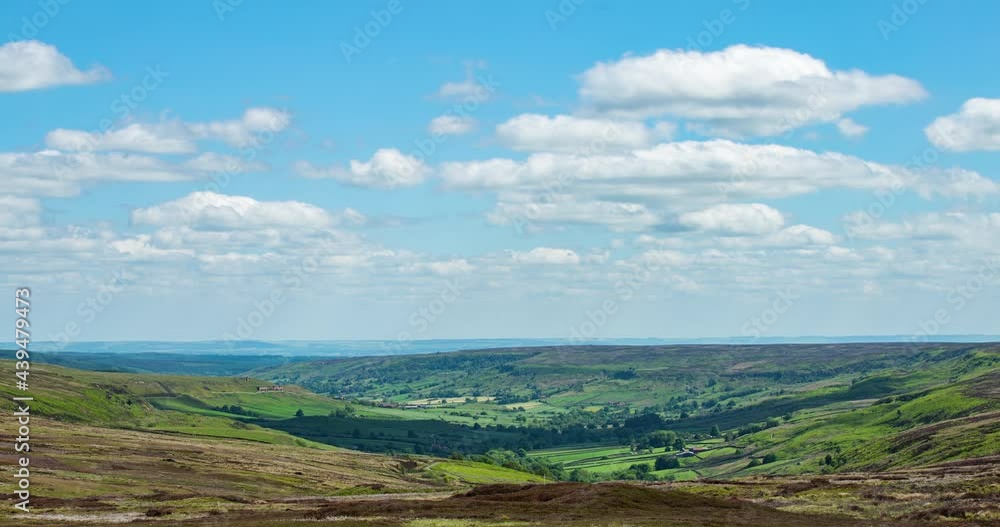 Rosedale Abbey Dale Timelapse, North York Moors, North Yorkshire in the summer sunshine. Time Lapse