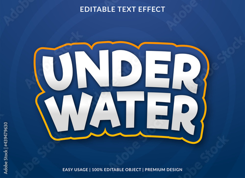 under water text effect template design with abstract and bold style use for business brand and logo