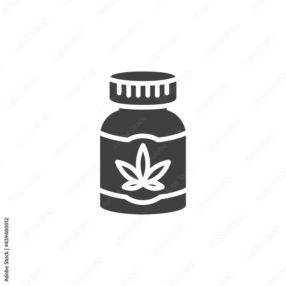 Medical marijuana bottle vector icon Medical marijuana bottle vector icon