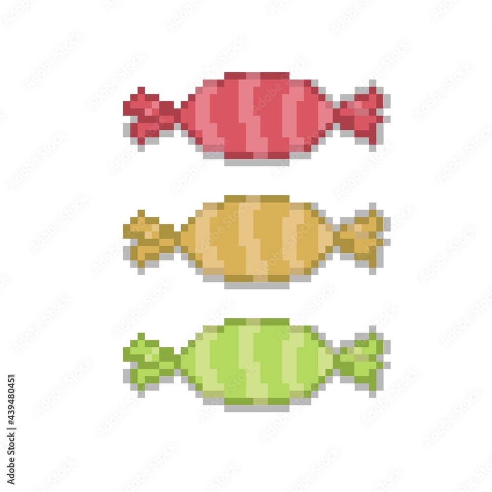 Sweet candy concept icon pixel art retro geometric illustration Sweet candy concept icon pixel art retro geometric illustration