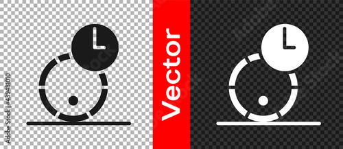 Black Wooden barrel for wine icon isolated on transparent background. Aging of wine in a barrel. Vector