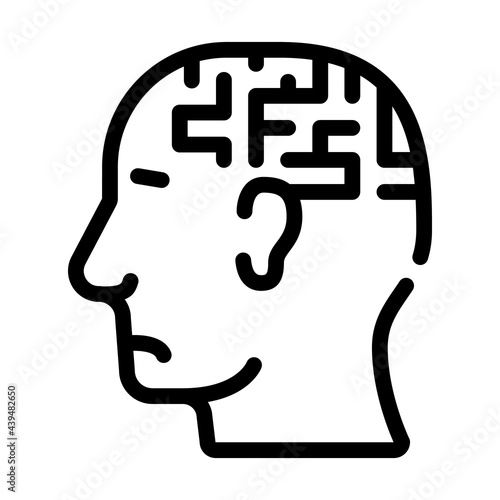 labyrinth neurosis line icon vector. labyrinth neurosis sign. isolated contour symbol black illustration