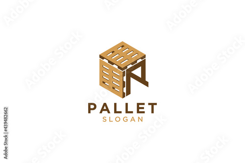 Letter R for Pallet icon vector sign and symbol isolated on white background, Pallet logo concept.