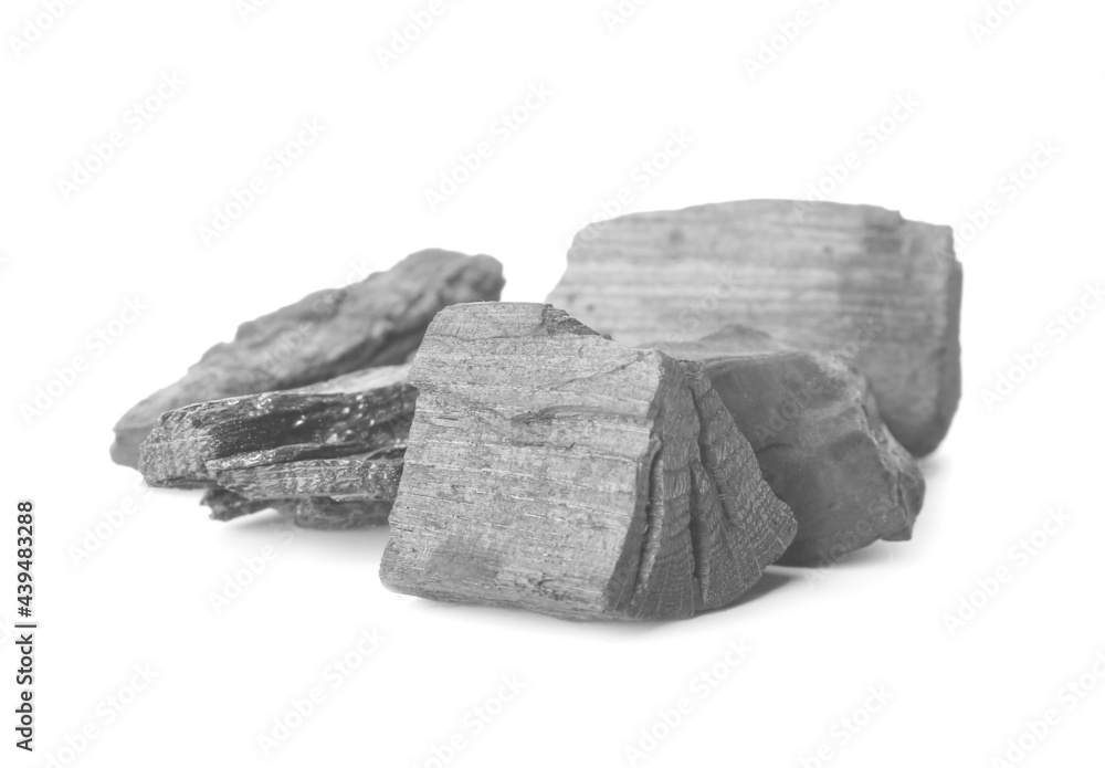 Char coal on white background Char coal on white background