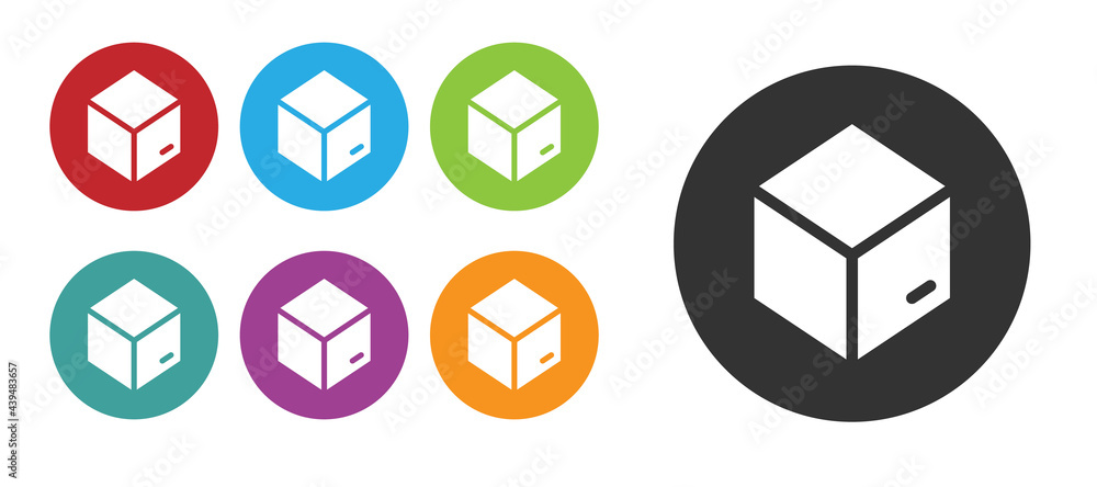 Black Carton cardboard box icon isolated on white background. Box, package, parcel sign. Delivery and packaging. Set icons colorful. Vector Black Carton cardboard box icon isolated on white background. Box, package, parcel sign. Delivery and packaging. Set icons colorful. Vector