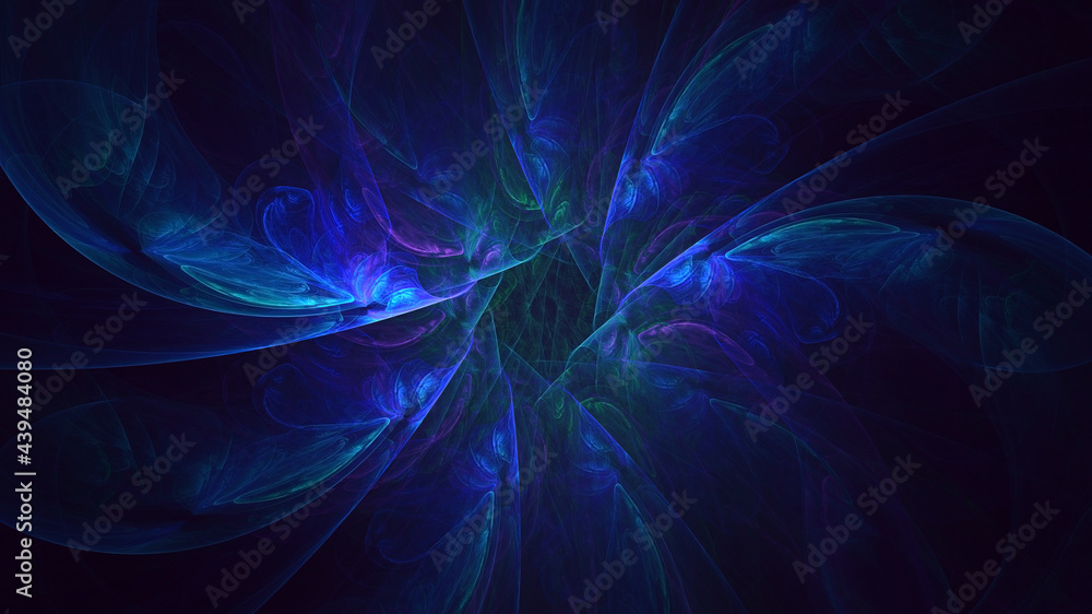 Fototapeta premium 3D rendering abstract multicolor fractal light background