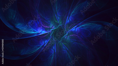 3D rendering abstract multicolor fractal light background