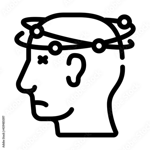 disorientation neurosis line icon vector. disorientation neurosis sign. isolated contour symbol black illustration