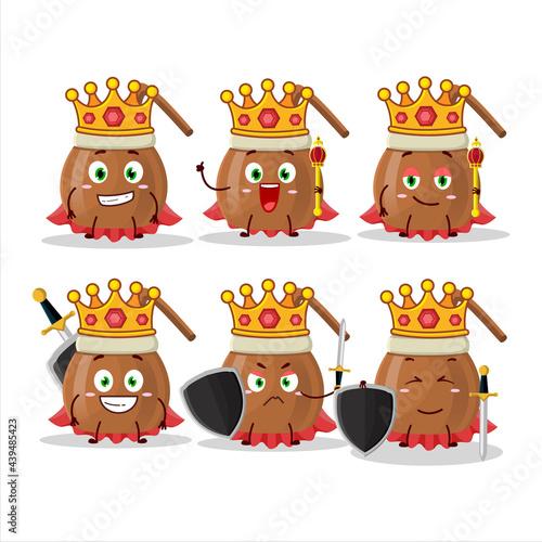 A Charismatic King mate tea cartoon character wearing a gold crown