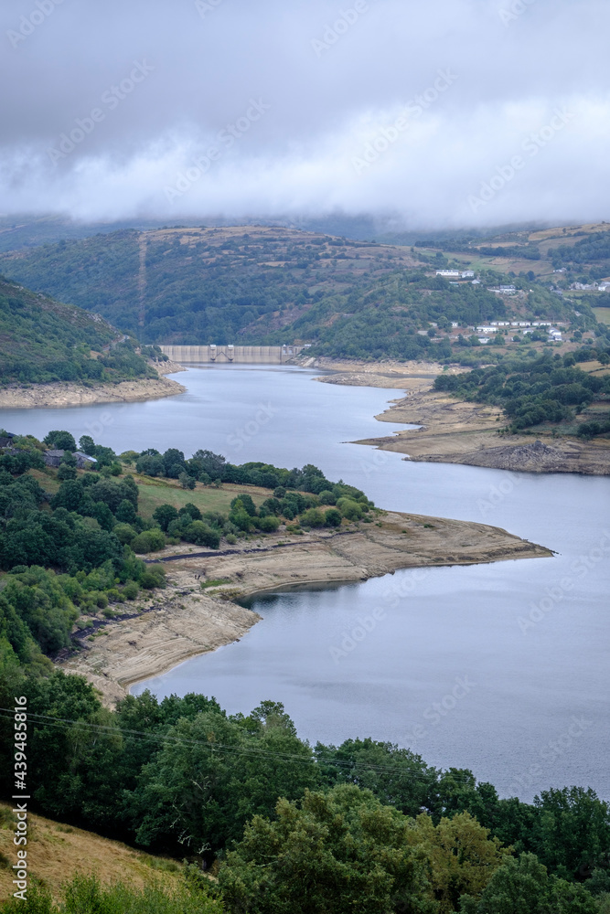 General view of the reservoir located in Chandrexa de Queixa, province of Ourense, Galicia (Spain)