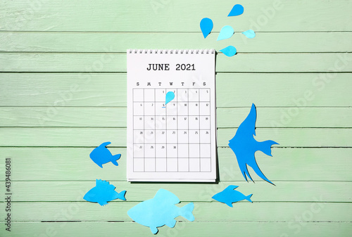 Calendar with marked date o...