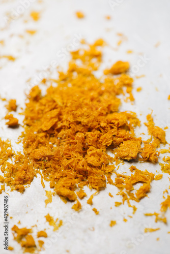 Pile of zested orange rind