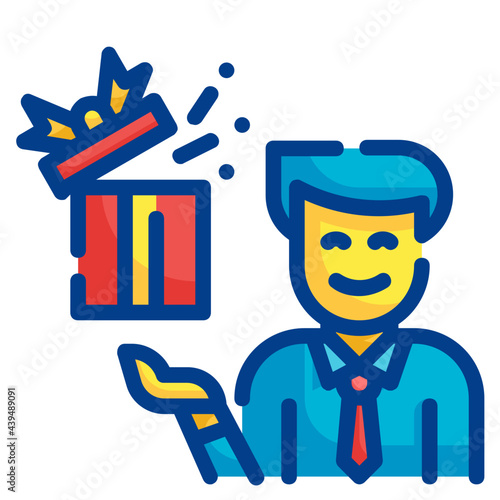 giftbox fill outline icon