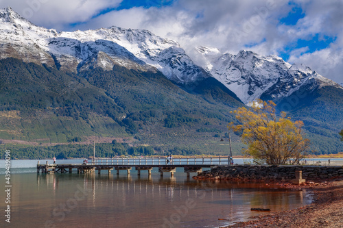 The old wharf at Glenorchy, a town on the shore of Lake Wakatipu in the South Island of New Zealand
