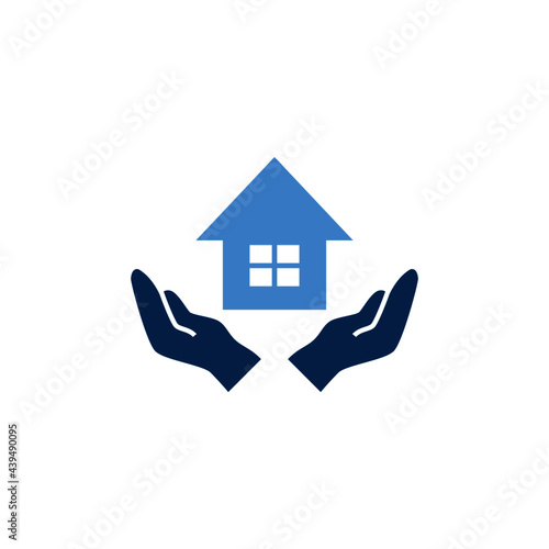 Real estate, house insurance in color icon, isolated on white background 
