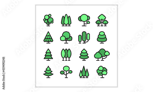 Tree Icons Vector Illustration , ecology, nature, garden, icon set.