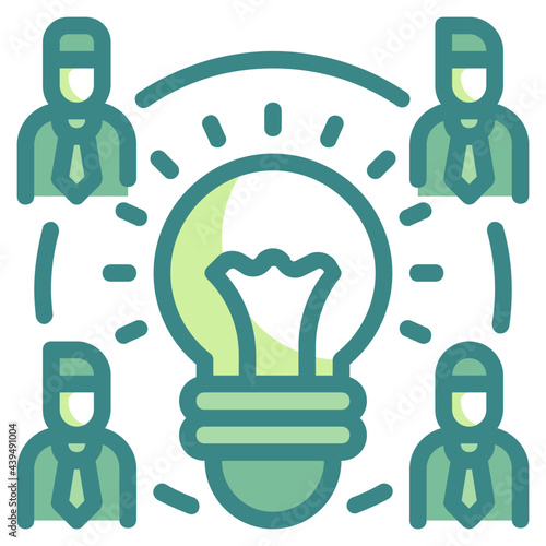 brainstorm green twotone line icon