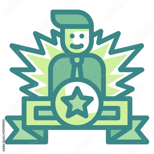 outstanding green twotone line icon