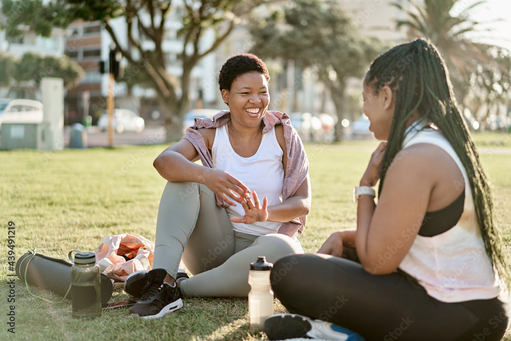 Black fitness friends after outdoor workout Black fitness friends after outdoor workout