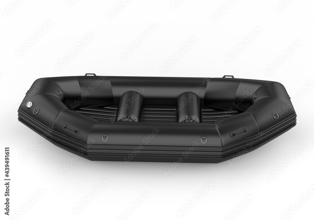 Blank PVC Inflatable Water Raft Boat, 3d render illustration. Blank PVC Inflatable Water Raft Boat, 3d render illustration.