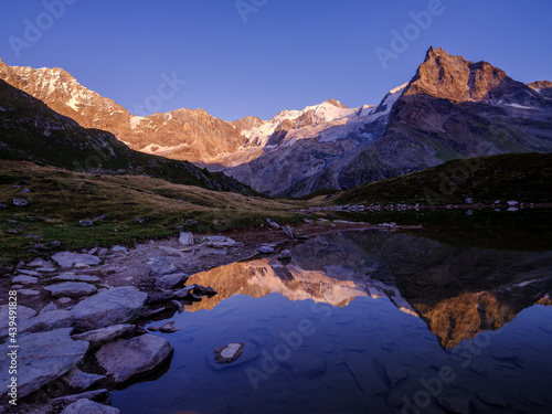 Lac d'Arpitetta at sunset photo