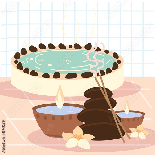 spa hot stone and jacuzzi
