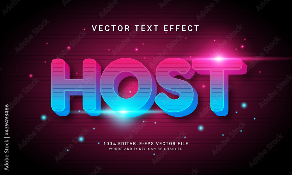 Host editable text effect with modern light theme Host editable text effect with modern light theme