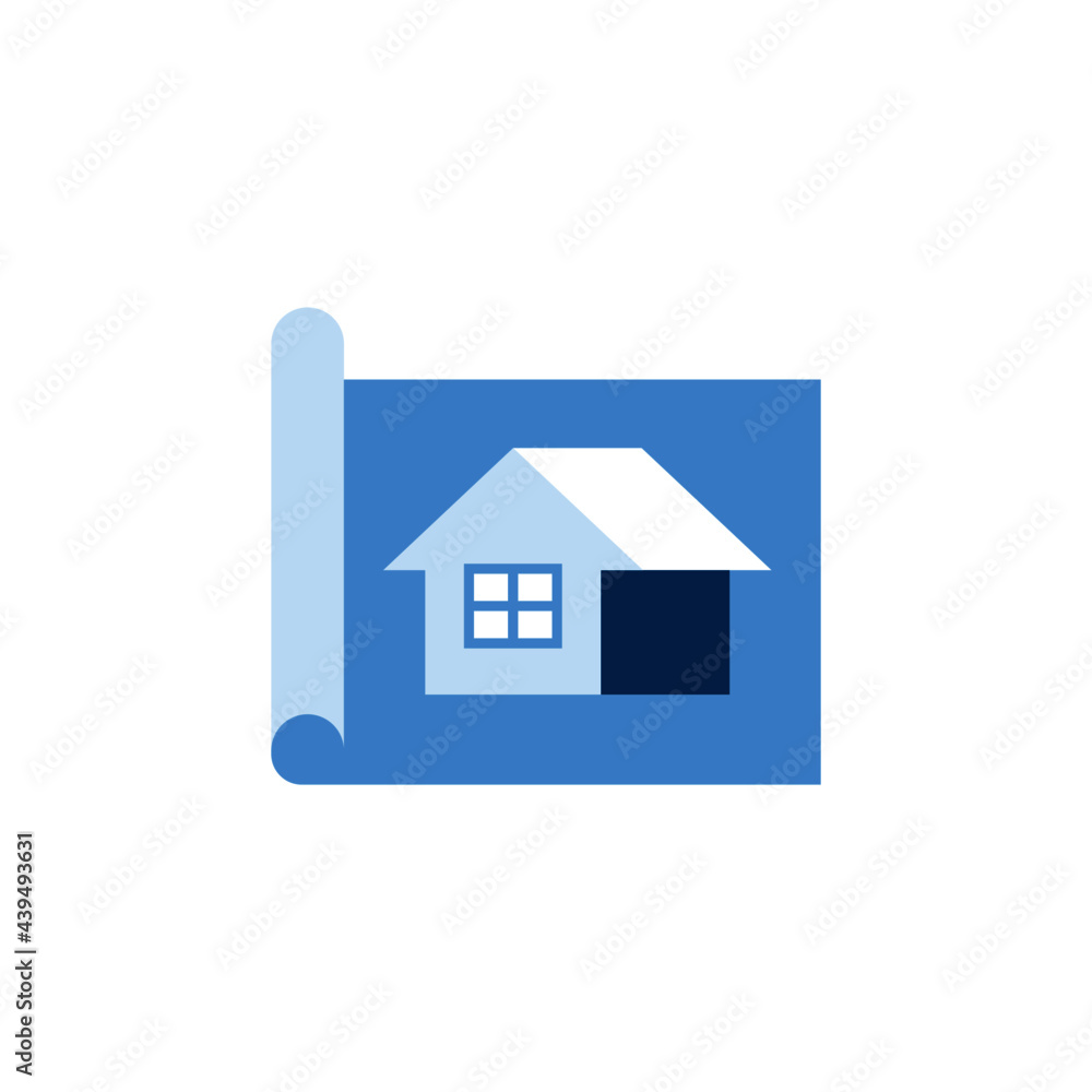 Architecture blueprint, construction, design icon in color icon, isolated on white background Architecture blueprint, construction, design icon in color icon, isolated on white background