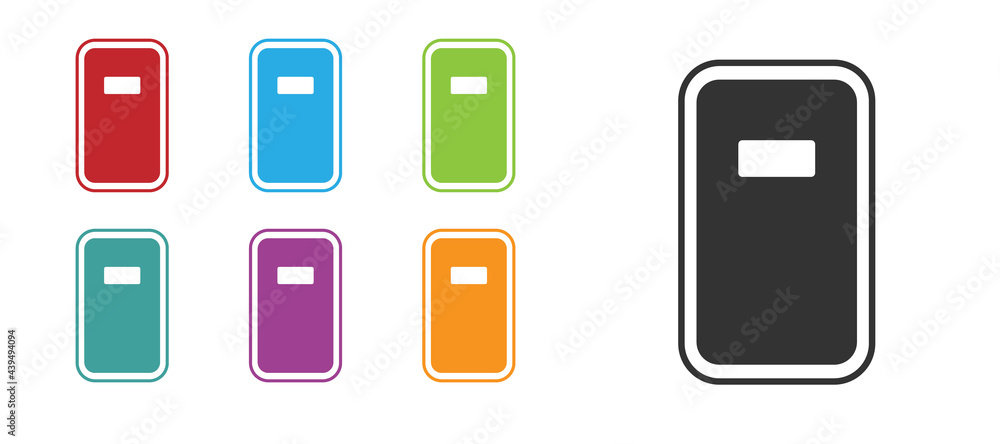 Black Police assault shield icon isolated on white background. Set icons colorful. Vector Black Police assault shield icon isolated on white background. Set icons colorful. Vector