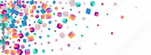 Multicolored Rhombus Vector Panoramic White