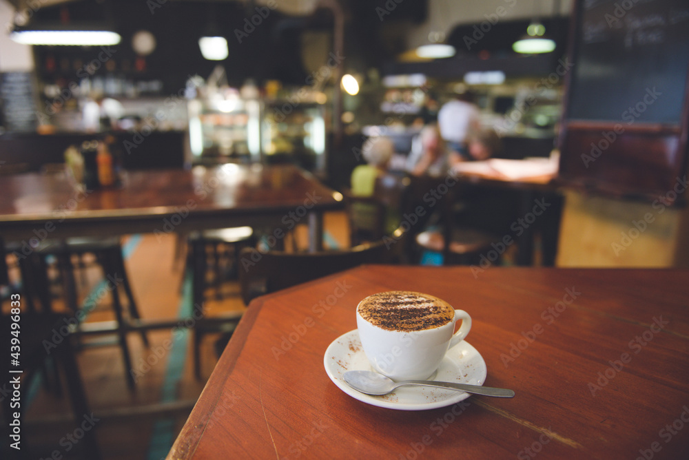 Fototapeta Cappuccino, kawiarnia w Wellington, Nowa Zelandia