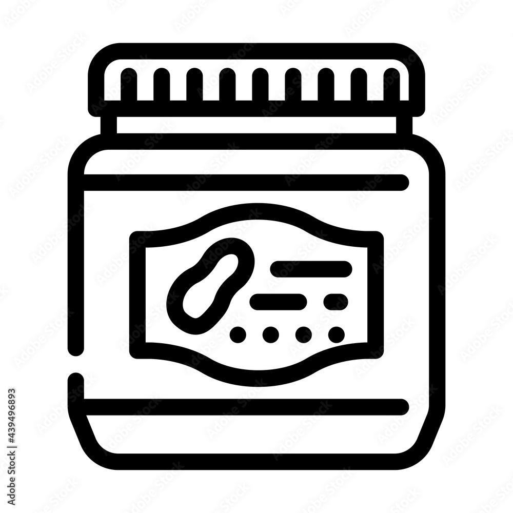 bottle with sweet peanut butter line icon vector. bottle with sweet peanut butter sign. isolated contour symbol black illustration bottle with sweet peanut butter line icon vector. bottle with sweet peanut butter sign. isolated contour symbol black illustration