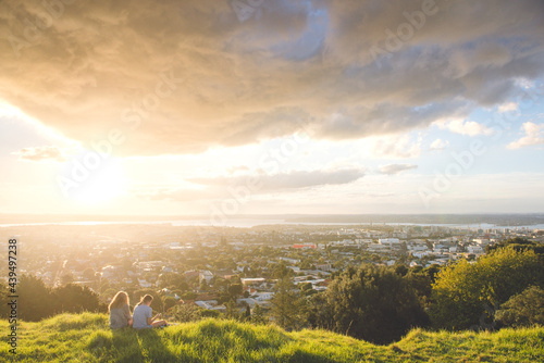 Sunset View from Mt Eden, Auckland, New Zealand photo